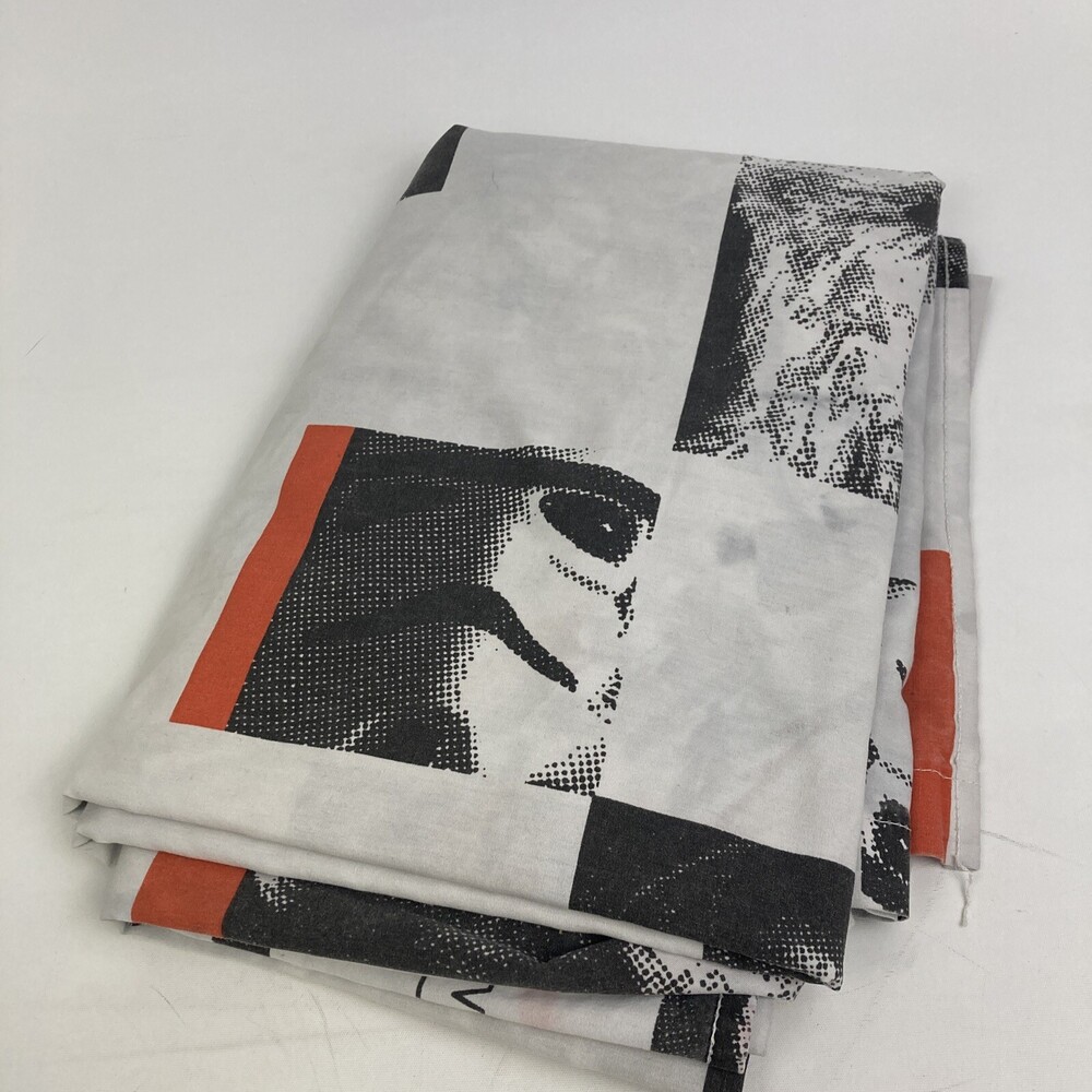 VTG Twin Flat Star Wars Squares Bed Sheet 1997 Lucasfilm Black White Graphic 90s